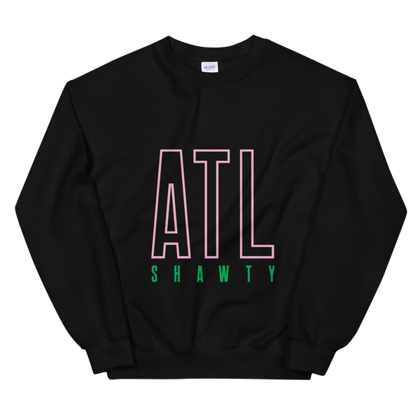 ATL Shawty Skyscraper Sweatshirt - BLACK/PINK/GREEN